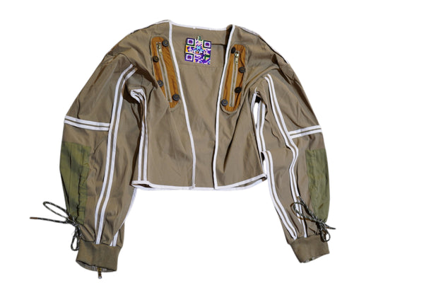Khaki Straight  cotton Jacket