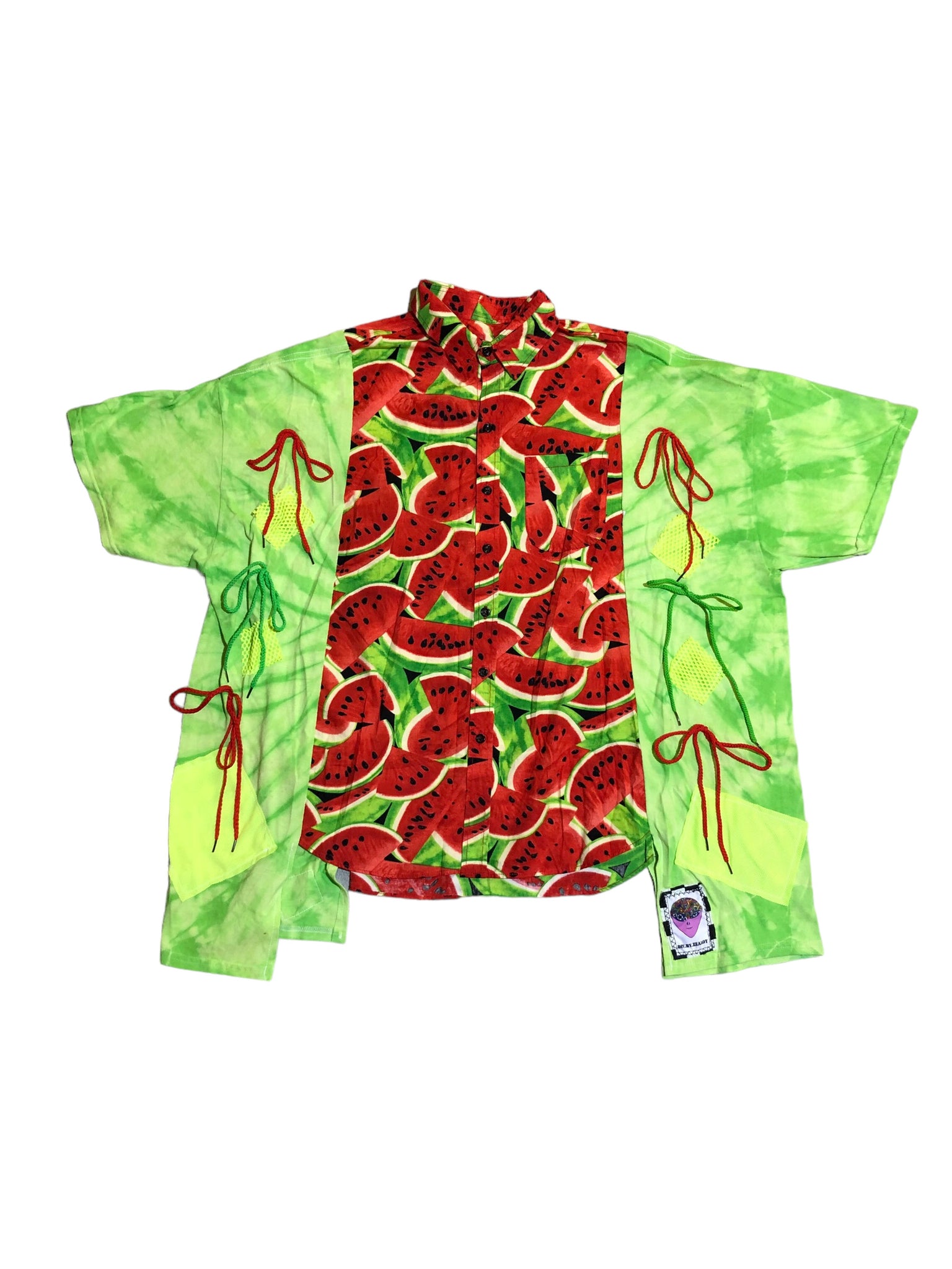 Hand Upcycled watermelon Shirt by Zealot