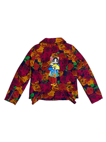 Embellished Vintage Cat Duck Rose Jacket