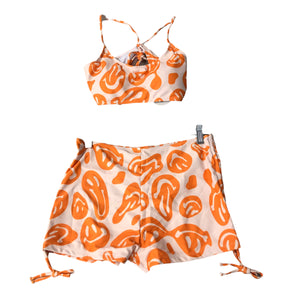 Tangerine Smiley Bikini Set