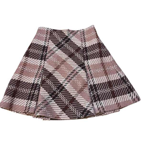 Lolita Style Pink Plaid Mini Skirt By Evelyn