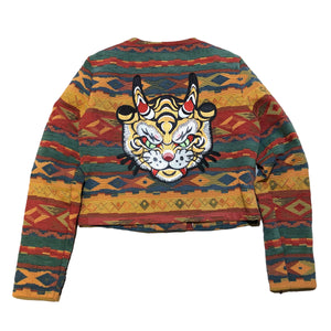 Tiger Face Embroidery Embellished Jacket