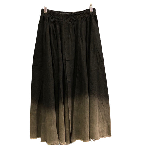 Black ombré denim skirt