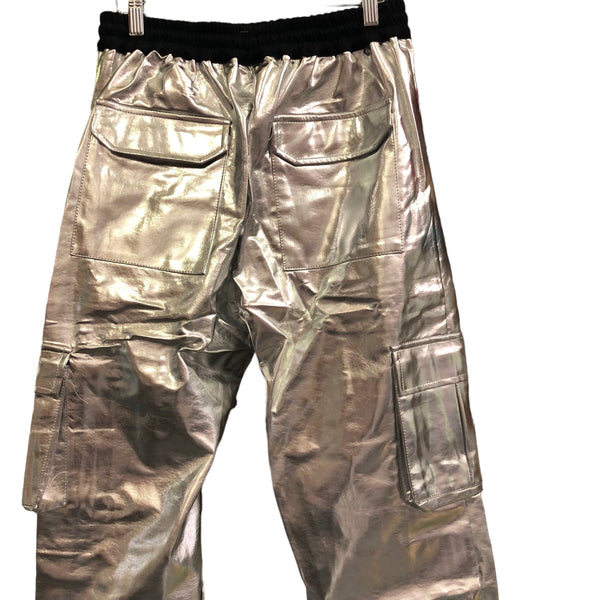 Silver Metallic Cargo Pant
