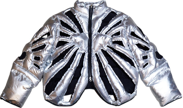Silver Skeleton Puffer Jacket