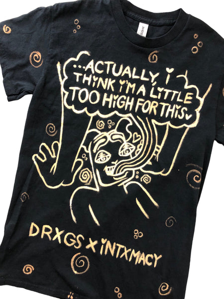 Hand Bleached Sneaky Stripes Drxgs x intimacy shirt