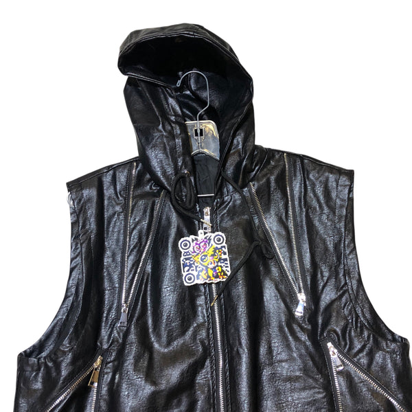 Faux Leather Biker Vest
