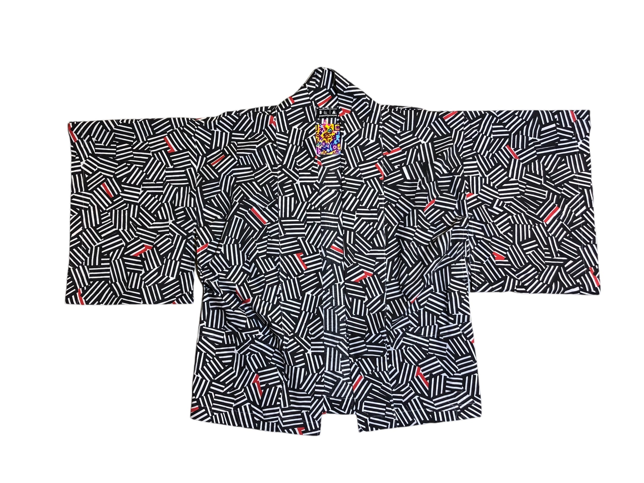 Few of a Kind Handmade Black White Red Haori by Blim