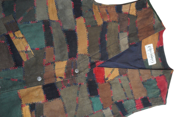 Vintage Embellished Multi Suede long vest