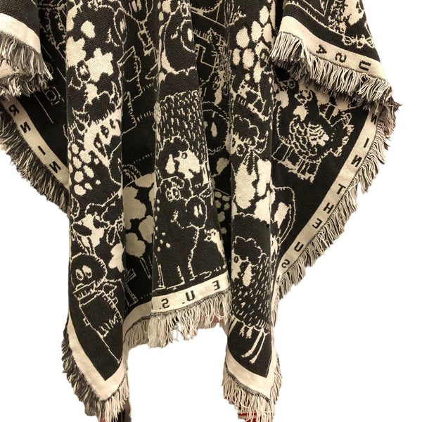 Cotton Woven Fringe Farm Poncho