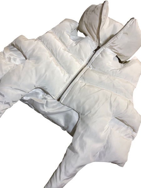 Brand New White Puffer Crop Jacket
