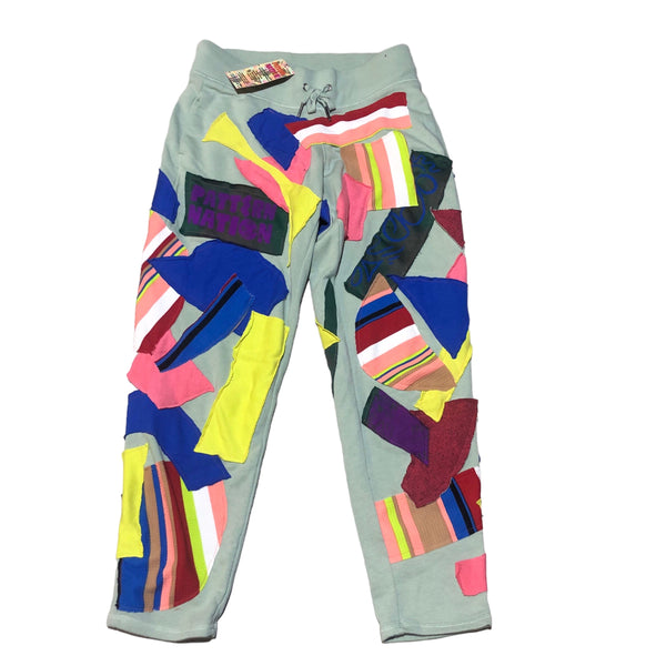 Hand Patchwork French Terry Pant by Pattern Nation