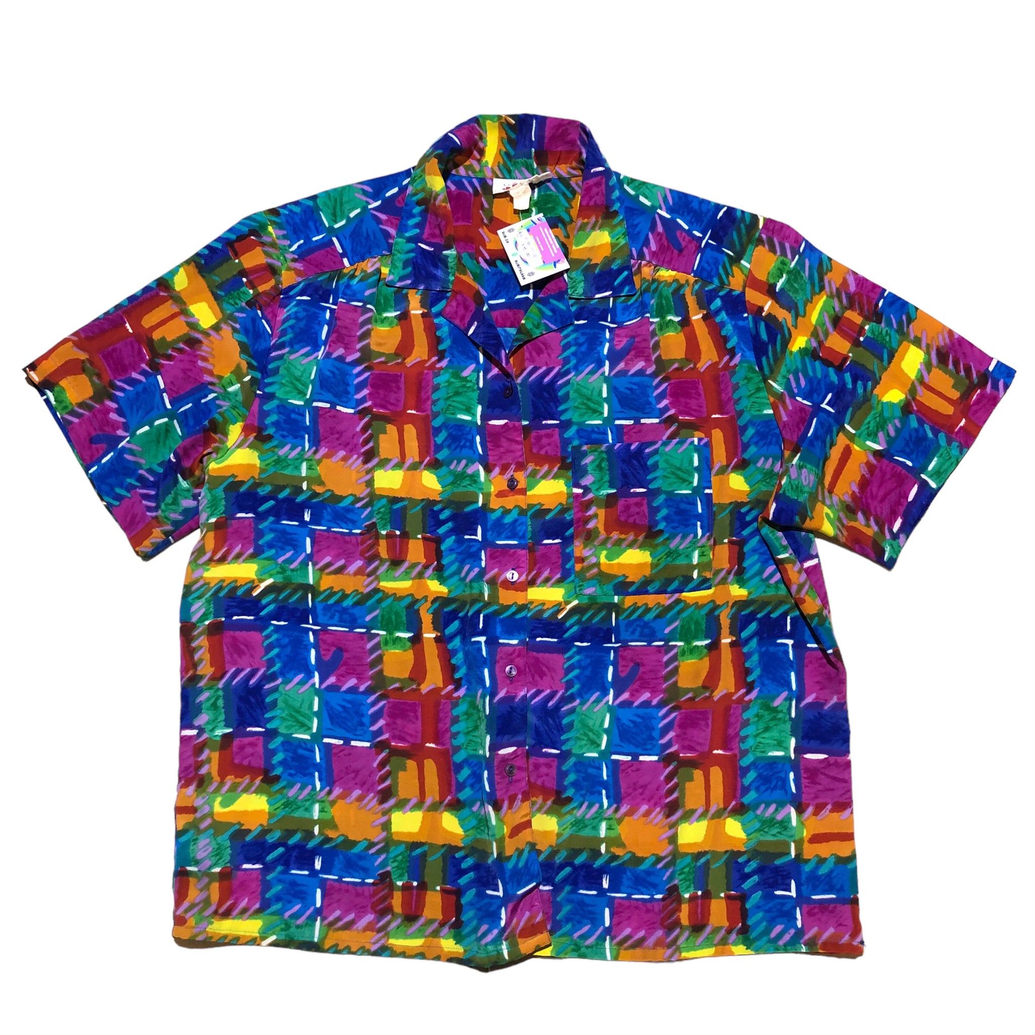 Vintage Colorful Check Button up