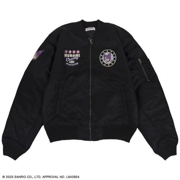 Kuromi Embellished Quilted Bomber Jacket by Sanrio