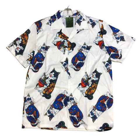 BACK IN STOCK Ramen Cat Short Sleeve Button up