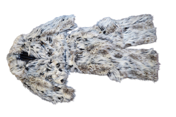 Snow Leopard Faux Fur Jacket and Pants Set