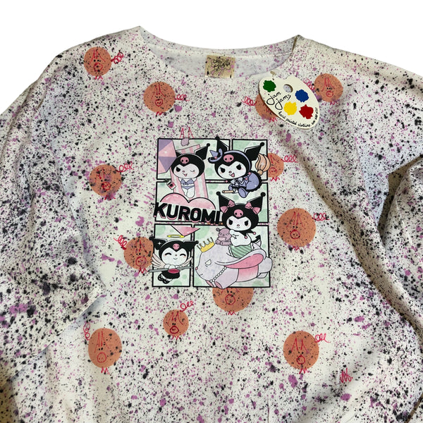 Hand Splattered One of a Kind Kuromi Crewneck T by BlimxJamJams