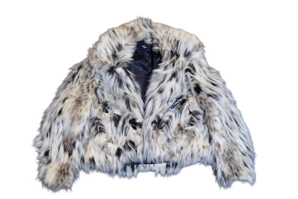 Snow Leopard Faux Fur Jacket and Pants Set