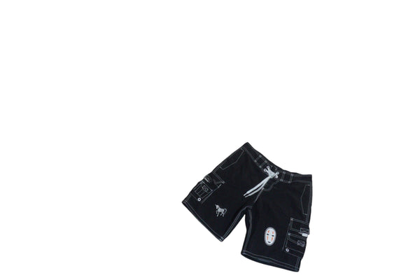 Hand embellished OOAK Black Shorts