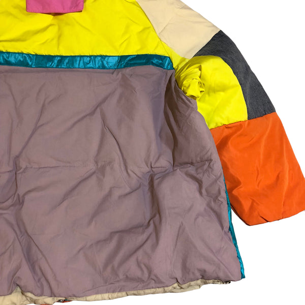 Colorful Rainbow Color Block Puffer Jacket