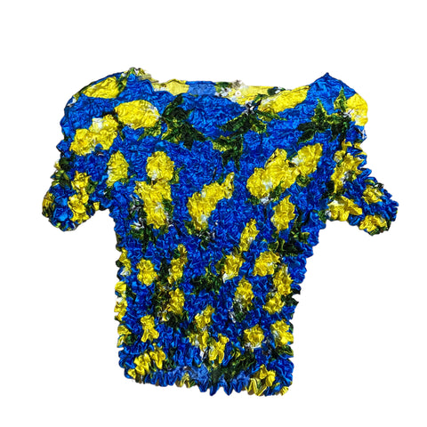 Blue Yellow Shibori shirt