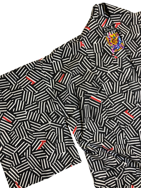 Few of a Kind Handmade Black White Red Haori by Blim