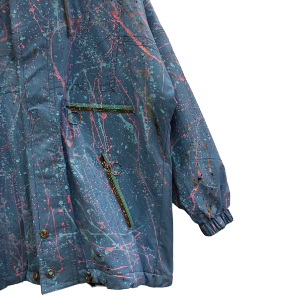Vintage Hand Splattered Blue Outerwear Jacket