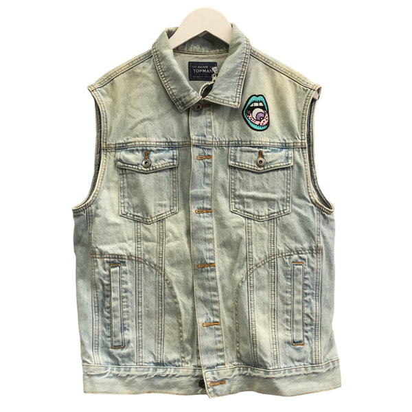 Embellished Panther Denim Vest