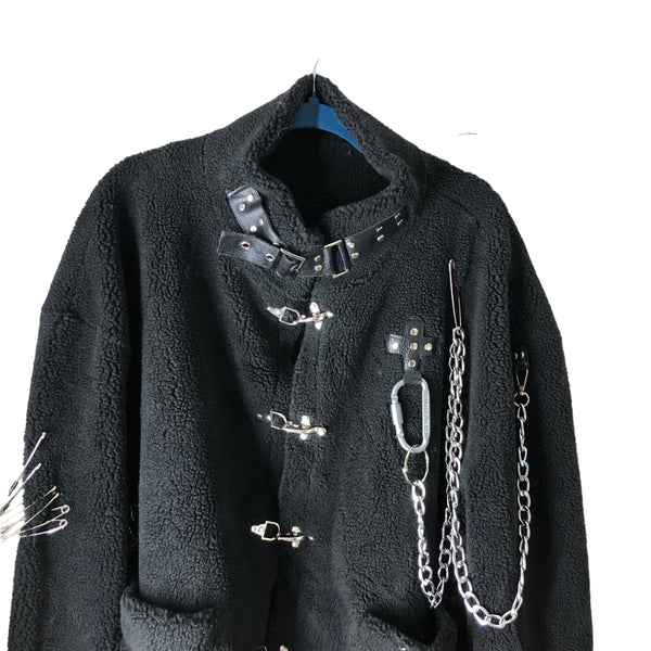 Punk Embellished Fleece 3/4 Jacket