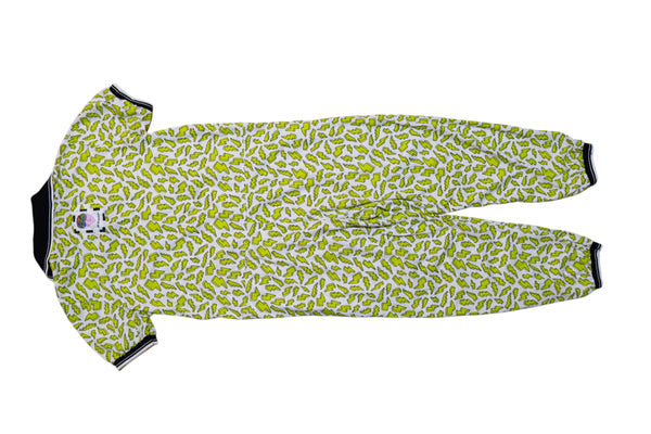 Hand Embellished OOAK teletubby jumpsuit by Zealot