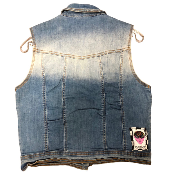 Embellished OOAK Denim Vest by Zealot