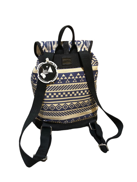 Vintage Blue White Woven Back Pack by Tom's
