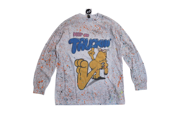 Garfield Truckin Splatter Long Sleeve T by Blim
