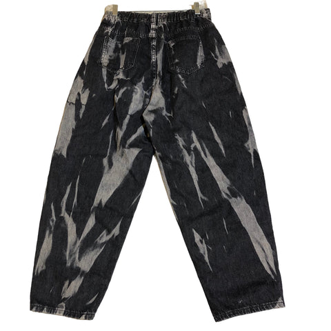 Black Bleached Denim Jeans Pants