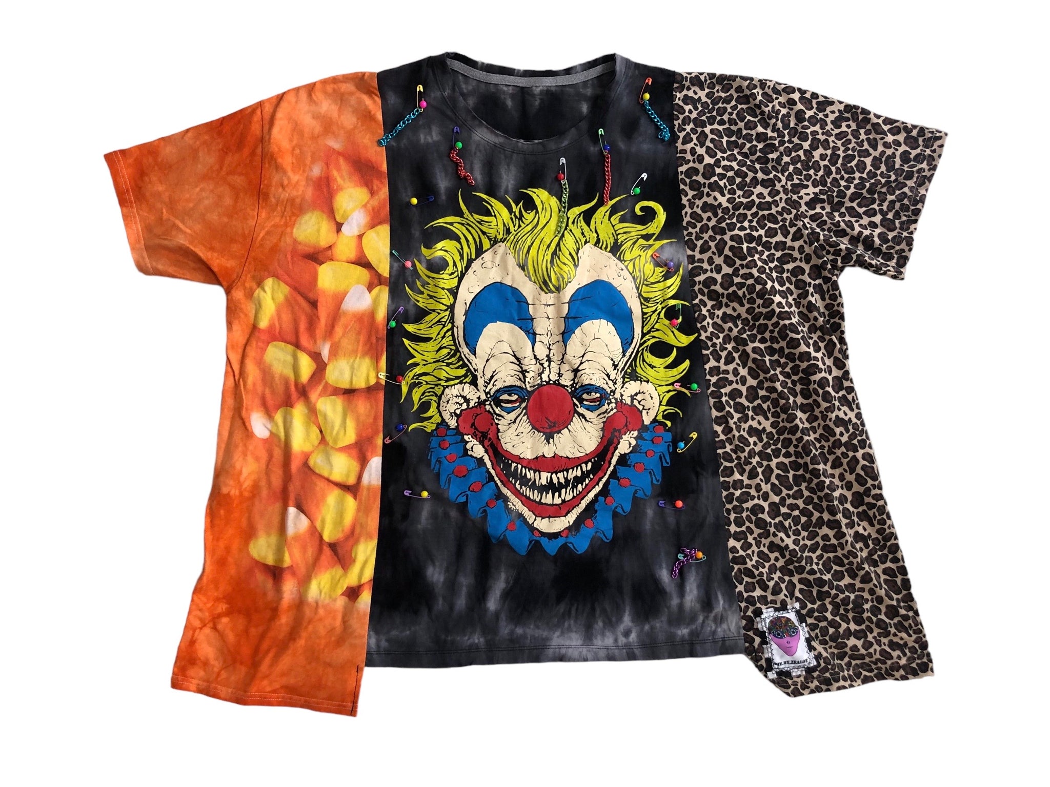 Hand Upcycled Clowncore Shirt by Zealot