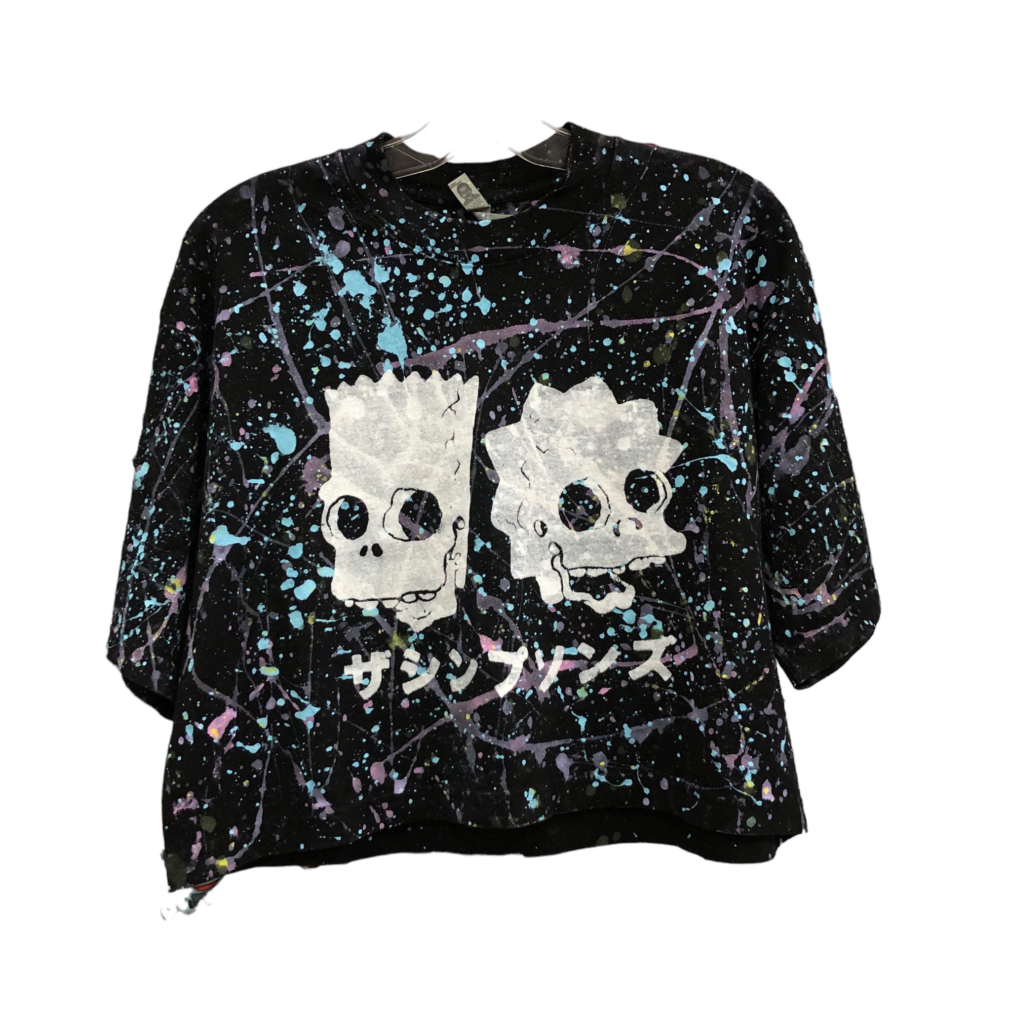 Bart and Lisa Hand Splatter Glow Crop Top by Blim