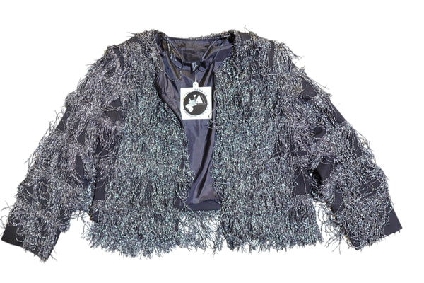 Vintage Black silver Fringe Jacket