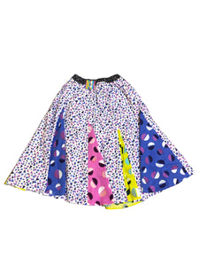 Candelicious Pink Blue Yellow Polka dot Patchwork Skirt