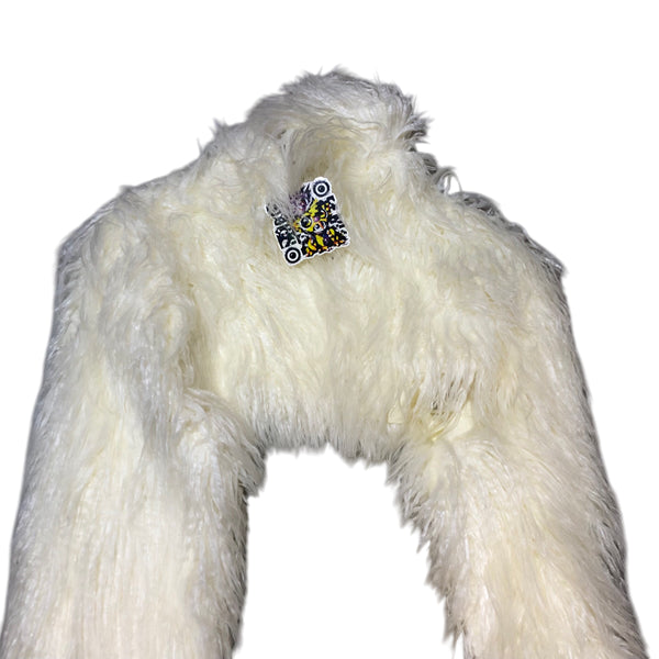 Faux Fur White crop Jacket