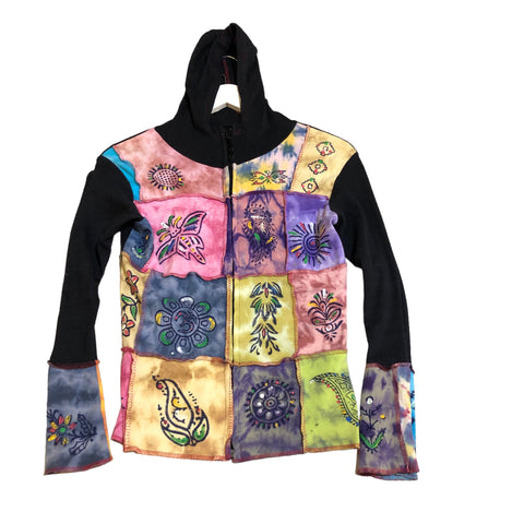 Vintage Hand Patchwork Cotton Hoodie by Ark
