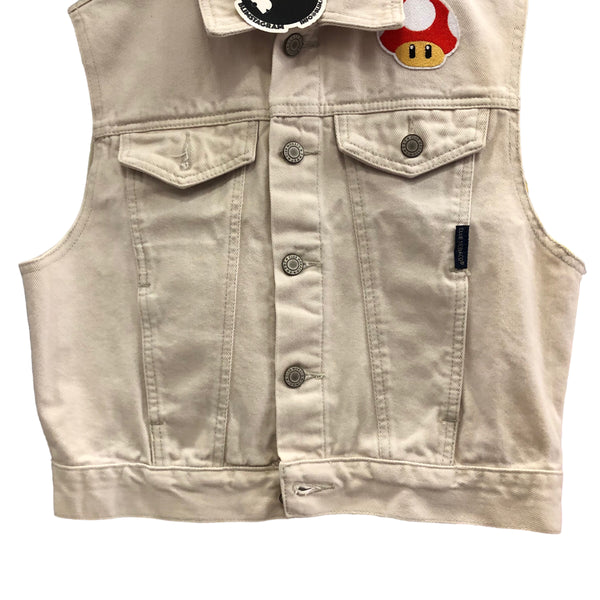 Blim Mushroom Cat Vintage Denim Vest