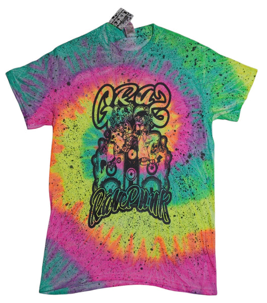 Foak Printed Rave punk Tie dye splatter t by Grazcore