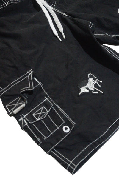 Hand embellished OOAK Black Shorts