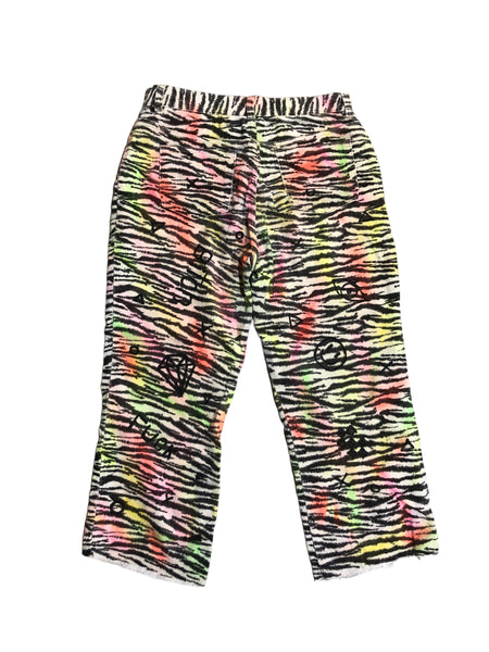 Handpainted OOAK Zebra Pants by Zealot