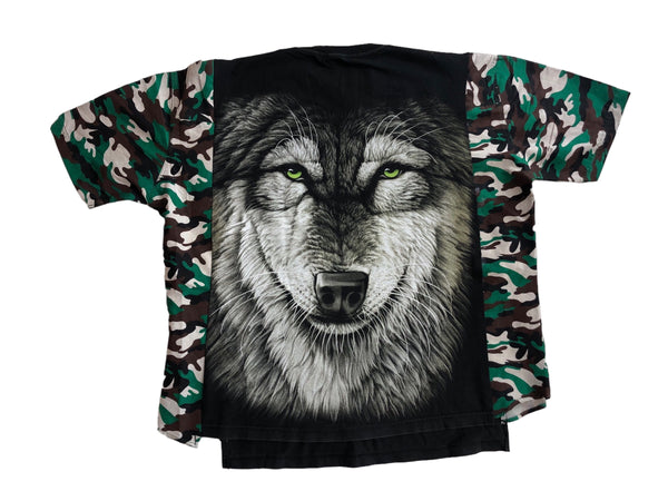 Hand Upcycled Wolf Shirt by Zealot