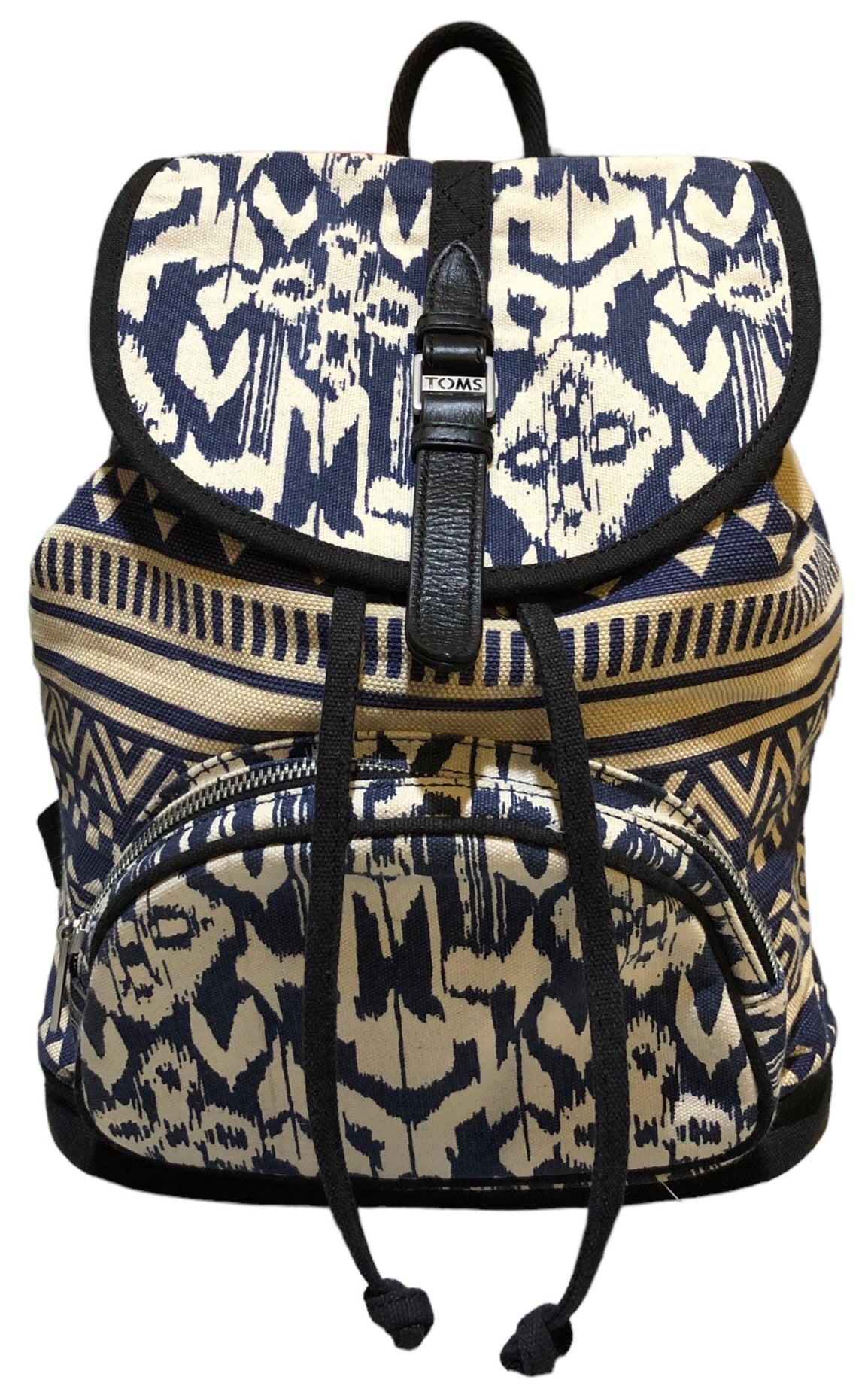 Vintage Blue White Woven Back Pack by Tom's