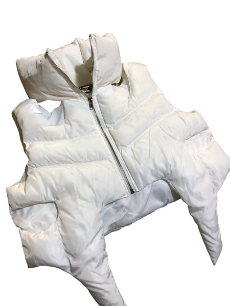 Brand New White Puffer Crop Jacket
