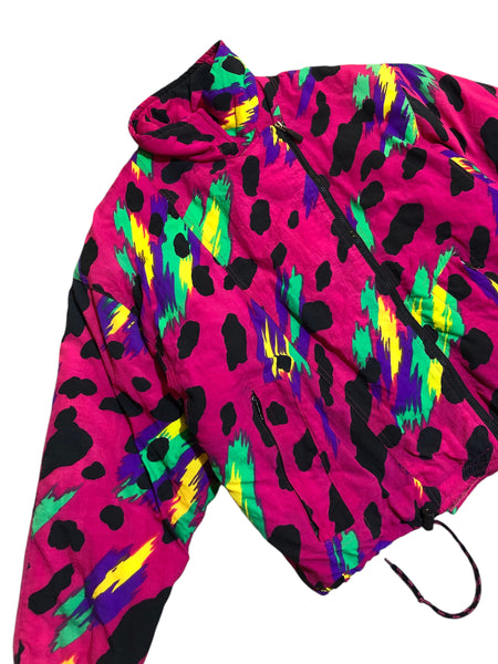 Vintage Fuscia Print Pullover Jacket