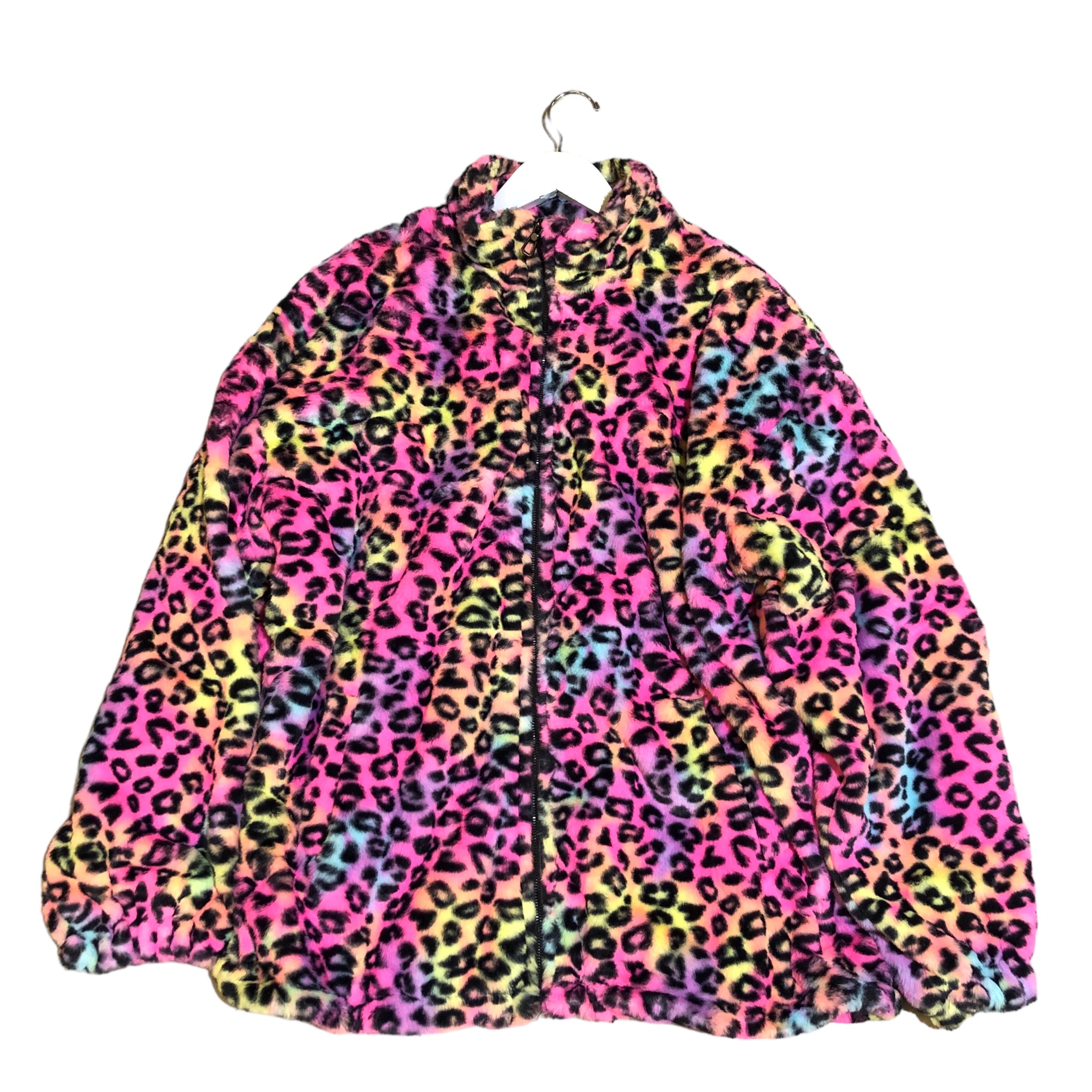 BACK IN STOCK Rainbow Leopard Fleece Jacket