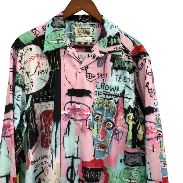 Back in Stock! Basquiat Pink Long Sleeve Button up